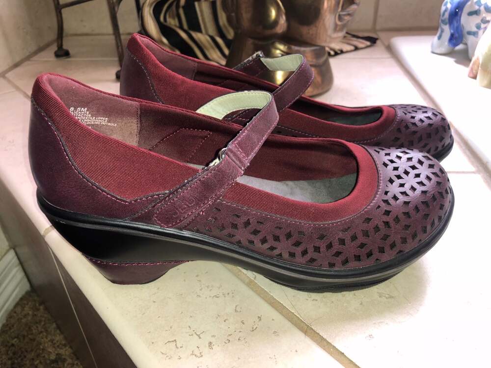 JBU JBU by Jambu Alicante Burgundy Mary Jane Wedge Shoes Size 8.5M